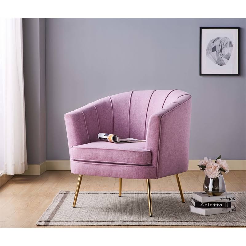 Pink Fabric Accent Chair H272896