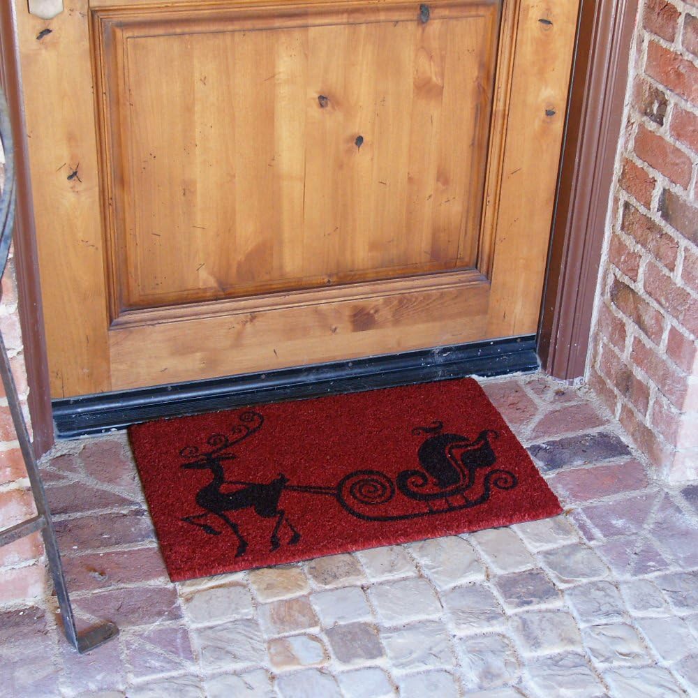 Rubber-Cal Rudolph The Red Nose Reindeer Holiday Christmas Mat, 18 x 30-Inch Pack of 2 L33711