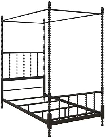 Black Twin Size Metal Canopy Bed Frame F445
