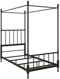 Black Twin Size Metal Canopy Bed Frame F445