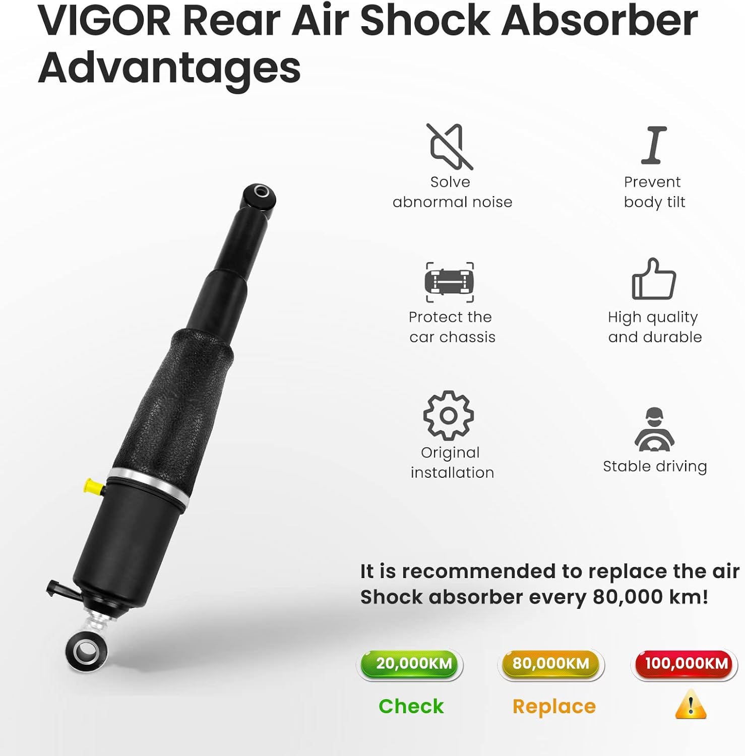 Air Absorber Shock Suspension Strut Spring Rear Left or Right B5978