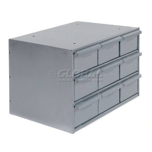 Modular 9 Drawer Steel Storage Cabinet Gray D5073