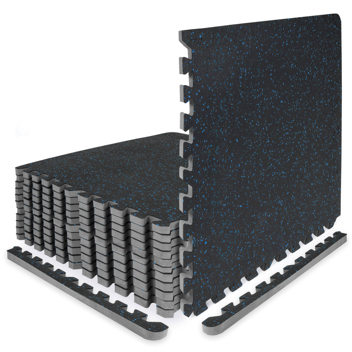 Blue Rubber Top Exercise Puzzle Mat 48sqft Q639629