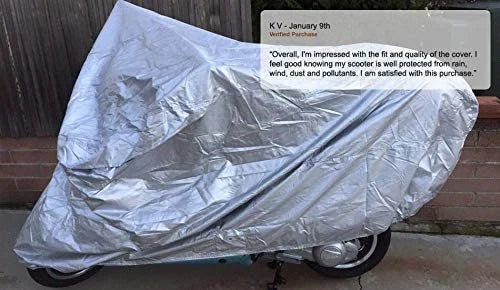 Motorcycle Cover with Reinforced Securing Straps and Storage Bag I57001