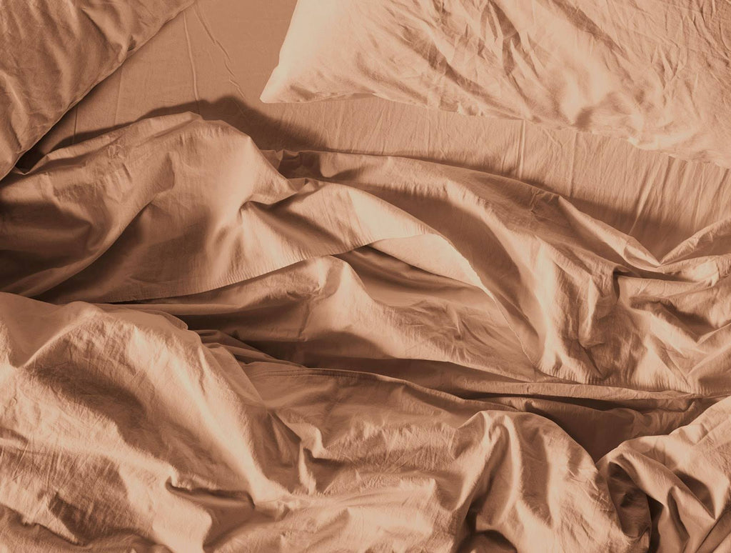 Organic Crinkled Percale Fitted Sheet Queen Pewter S45768