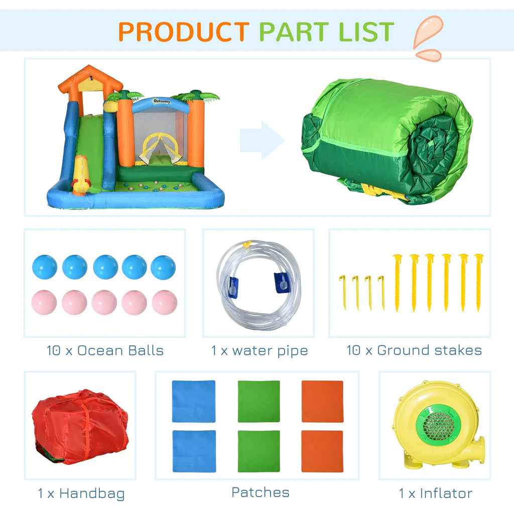 6 in 1 Inflatable Water Slide Jumping Castle with Blower J6644