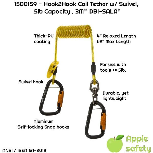 Hook2Hook Tether w/Swivel, 10 Pack, 62 in. T78723