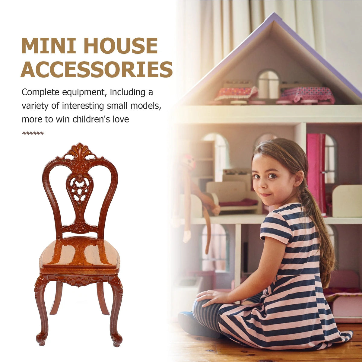 Mini Metal Bench Doll House Furniture I191811