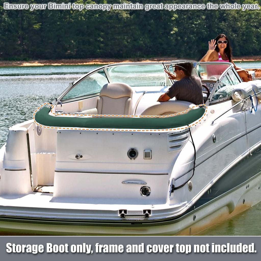 Green 600D Polyester Canvas Bimini Top Storage Boot Cover 97"-103" Width D336630