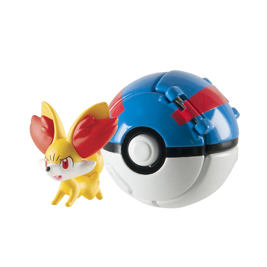 Pokemon Throw 'N' Pop Fennekin and Great Ball Figure Set Y729