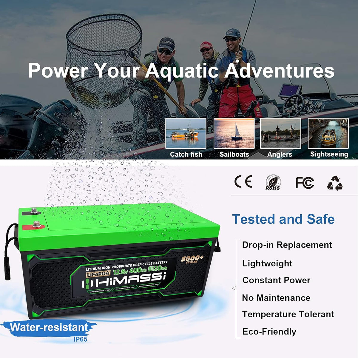 12V 400Ah LiFePO4 Battery with 250A BMS K128
