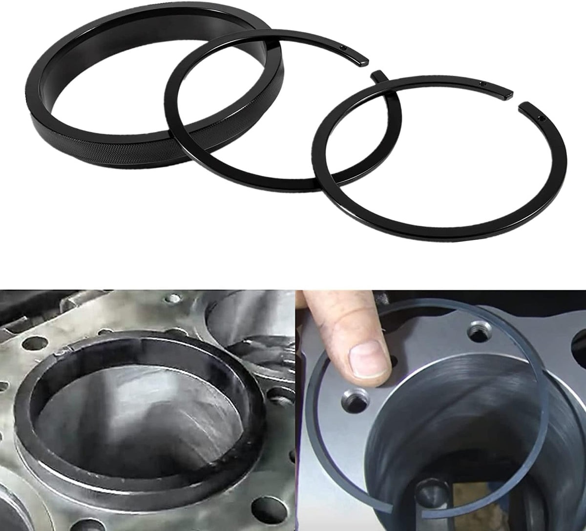 Piston Ring Compressor Tool with 5.4 bore, Anti-Polishing Ring Adapter (4 PCS) M3918