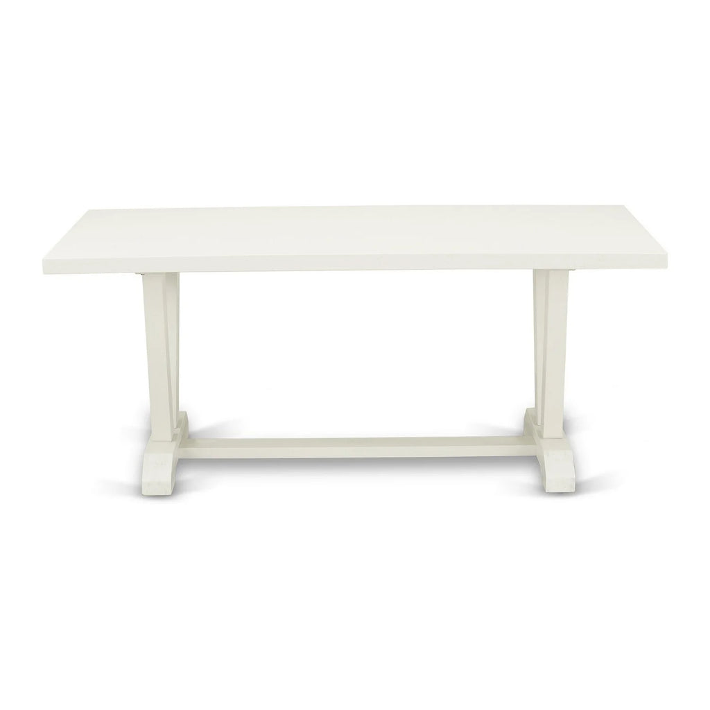 6-piece Wood Dining Set in White/Blue Z55842