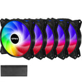 120mm 5V 3PIN Addressable RGB PWM Case Fan with Controller 5x120mm V619