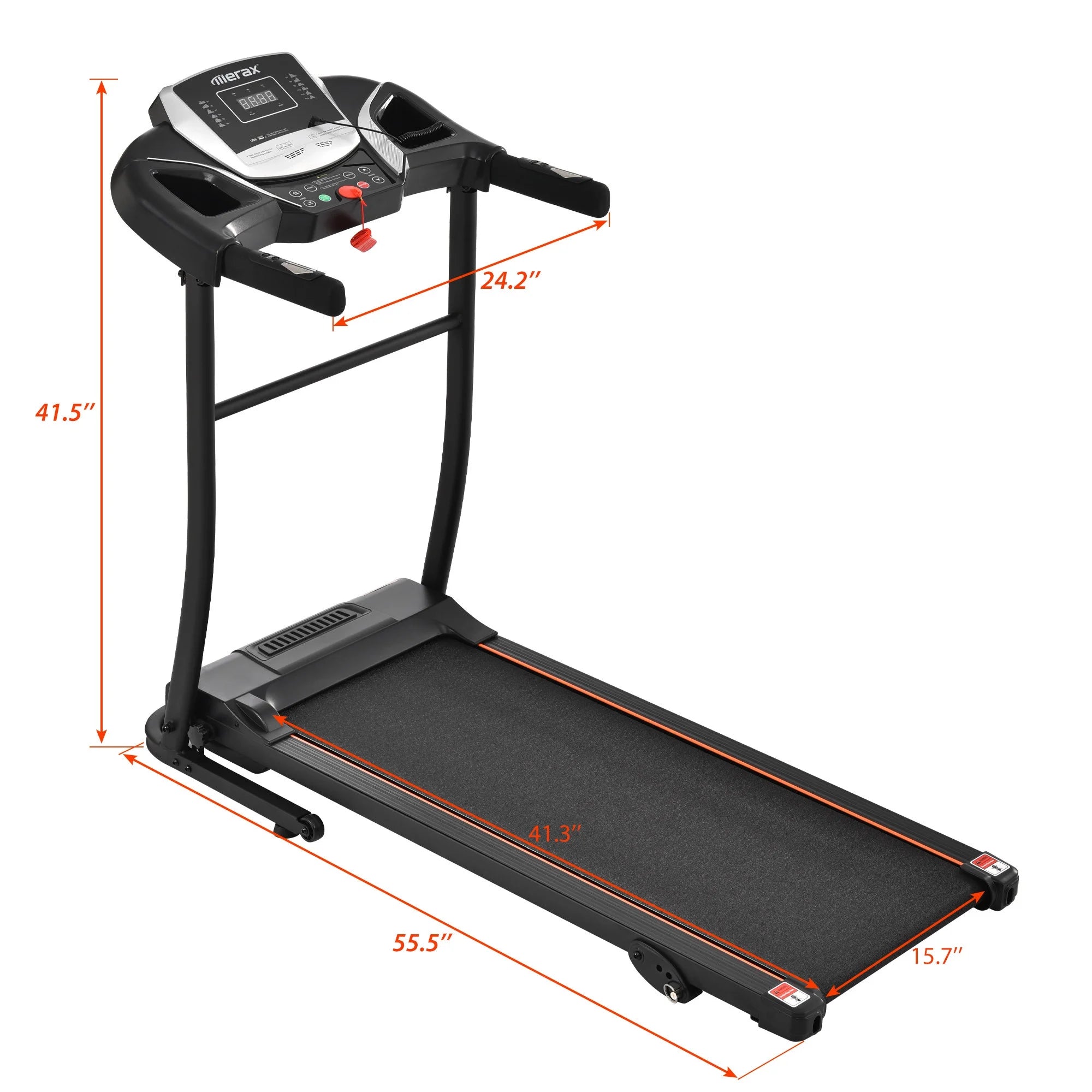 Folding Incline Treadmill Electric Running Machine 12 Preset Programs 3 Level Incline 500LBS Capacity V74339