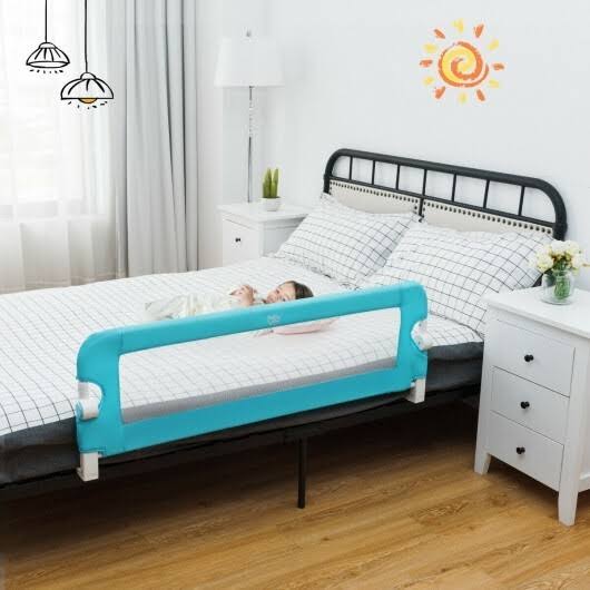 Blue Breathable Baby Swing Bed Rail Guard U35642