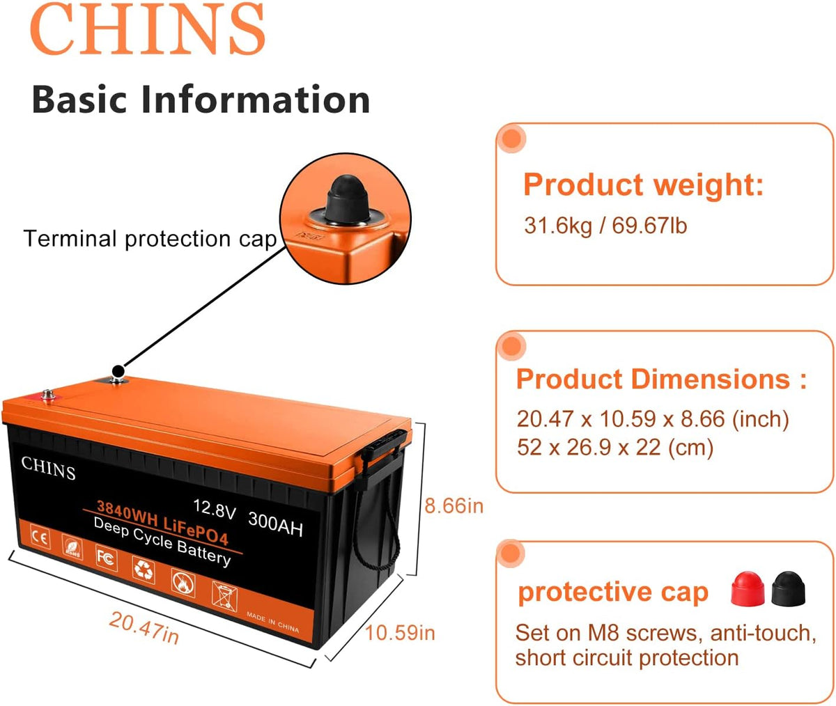 LiFePO4 Battery 12V 200AH Plus Lithium Battery with 200A BMS C2872