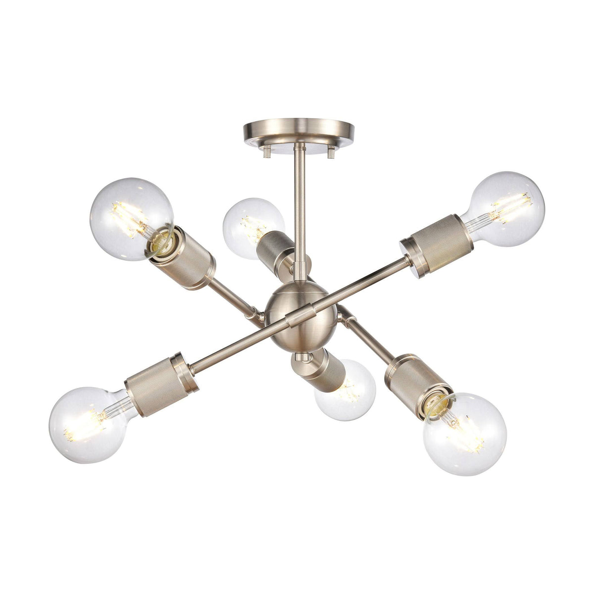 6-Light Semi Flush Mount in Satin Nickel N458382
