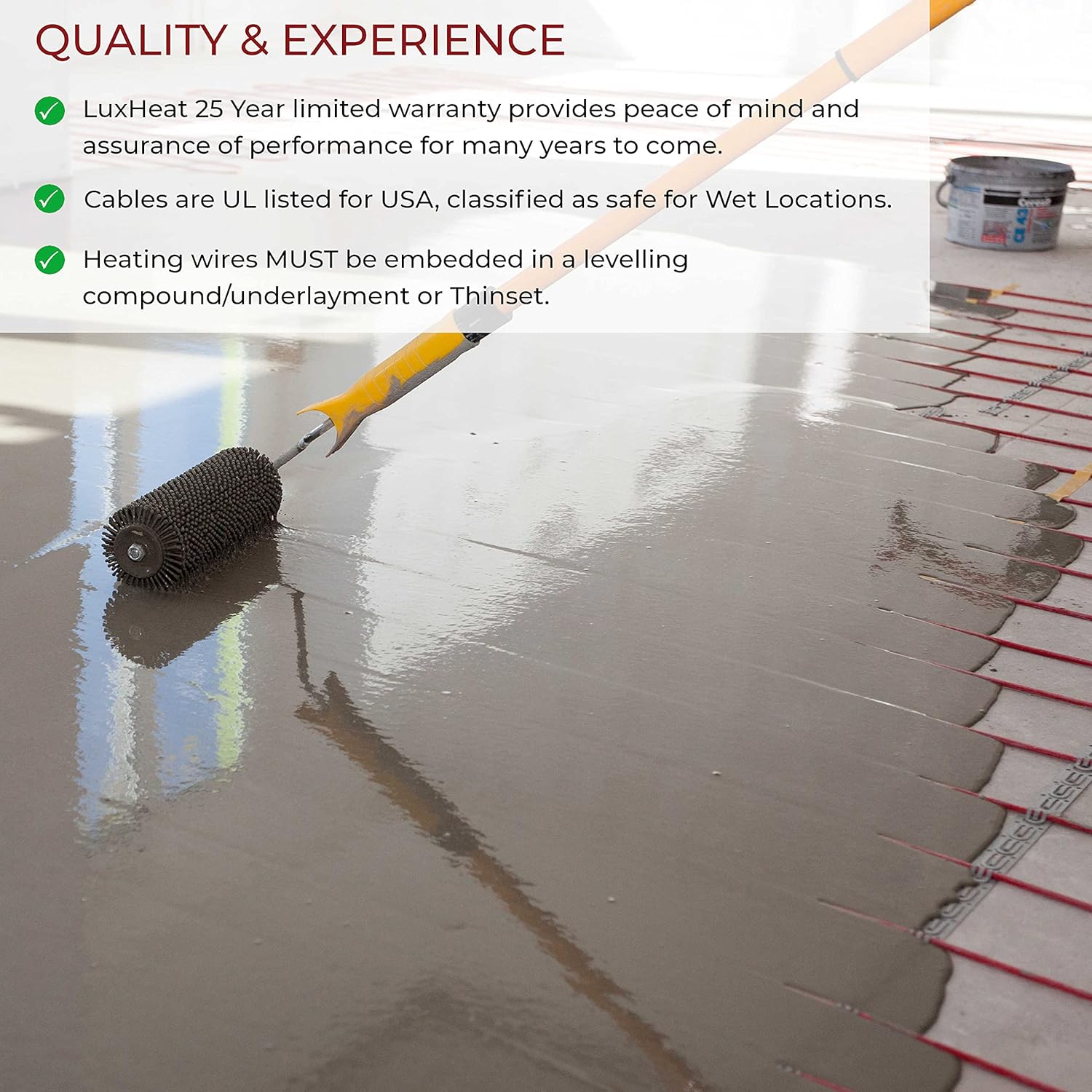 Electric Radiant Floor Heating Cable Set with Programmable Thermostat I6324