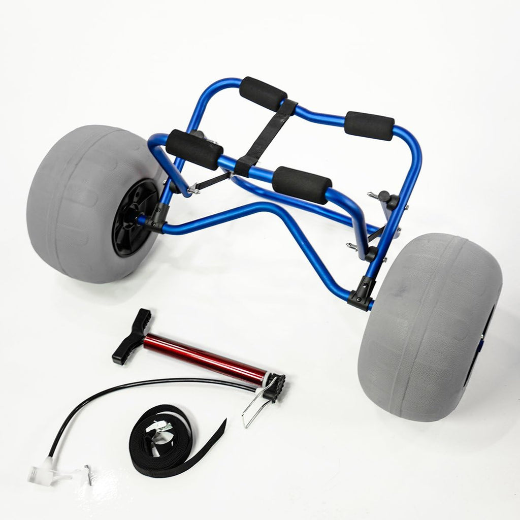 Blue Heavy Duty Kayak Carrier Cart with Pump & Strap Y47631