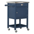 Navy Apartment Cart with Stainless-Steel Top W340