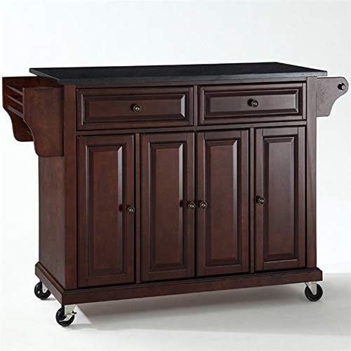 White Granite Top Kitchen Cart J376567