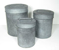 Metal Canisters with Lids, Set of Three W9248