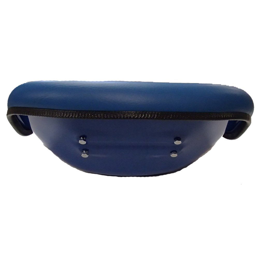 Blue Vinyl 19" Pan Steel Seat with 7" x 2" Back for Tractors S978