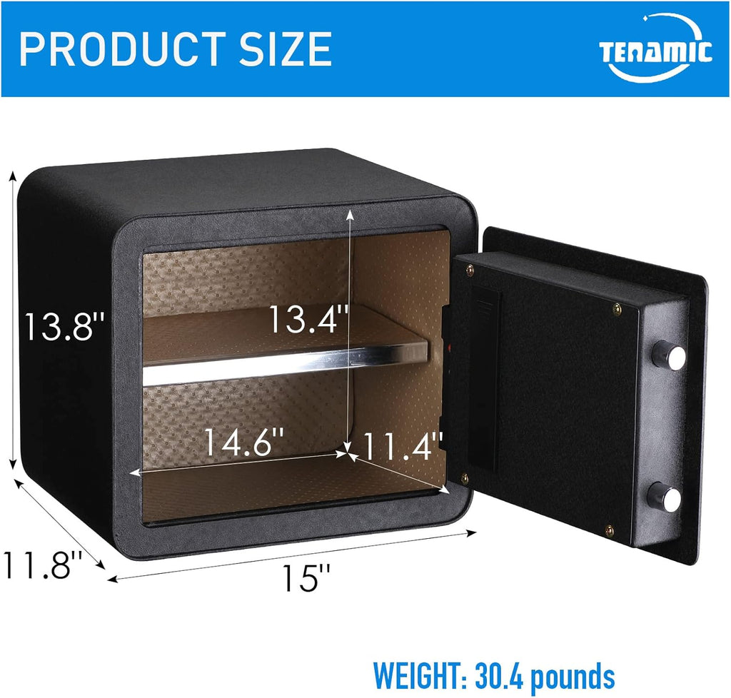 Black Solid Alloy Steel Biometric Fingerprint Safe Box K534
