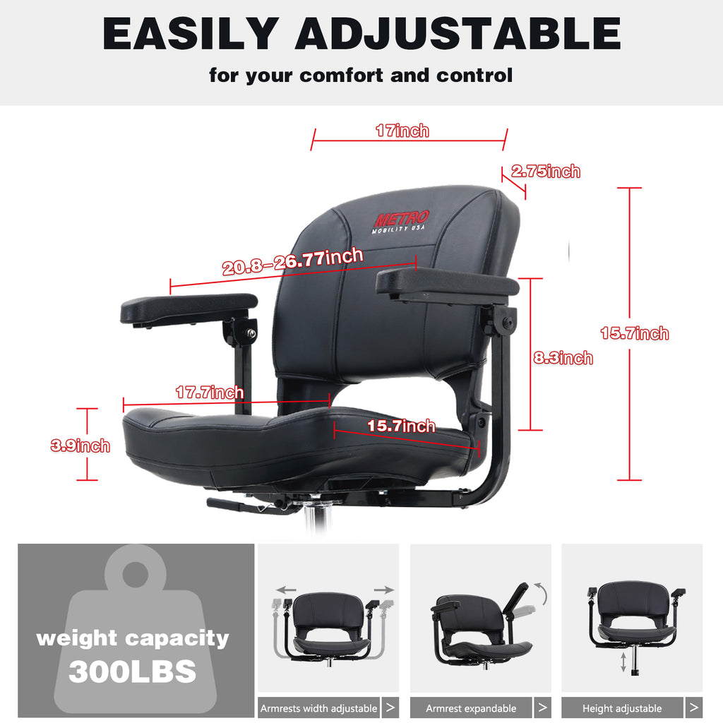 Red Foldable Electric Mobility Scooter V965
