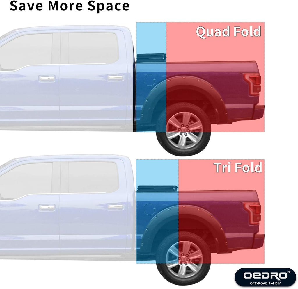 Soft Quad Fold Truck Bed Tonneau Cover for 5.6 Ft Bed E965126