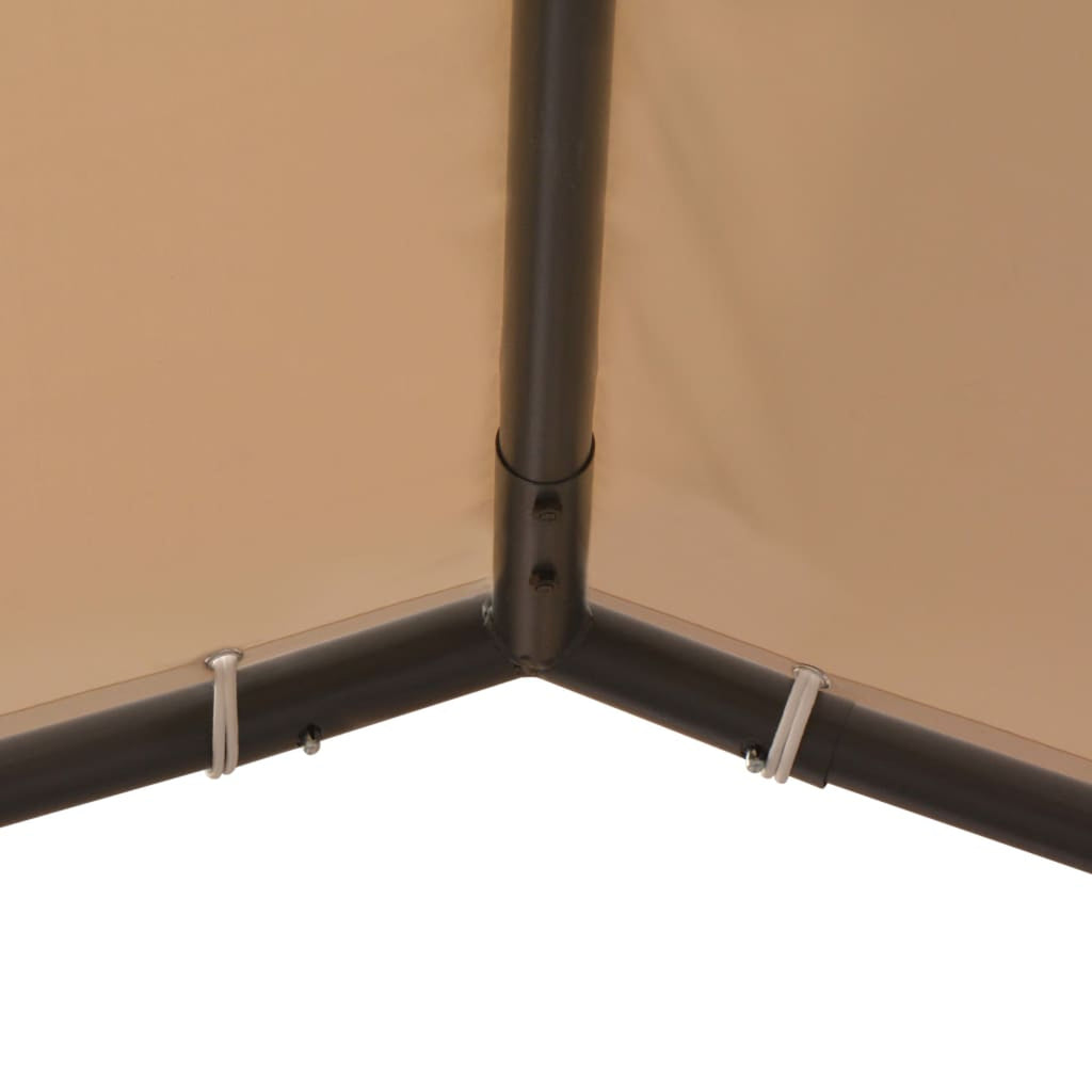 Beige Steel Frame Garden Canopy Tent Sun Shelter 13ft x 13ft x 8.5ft F45065