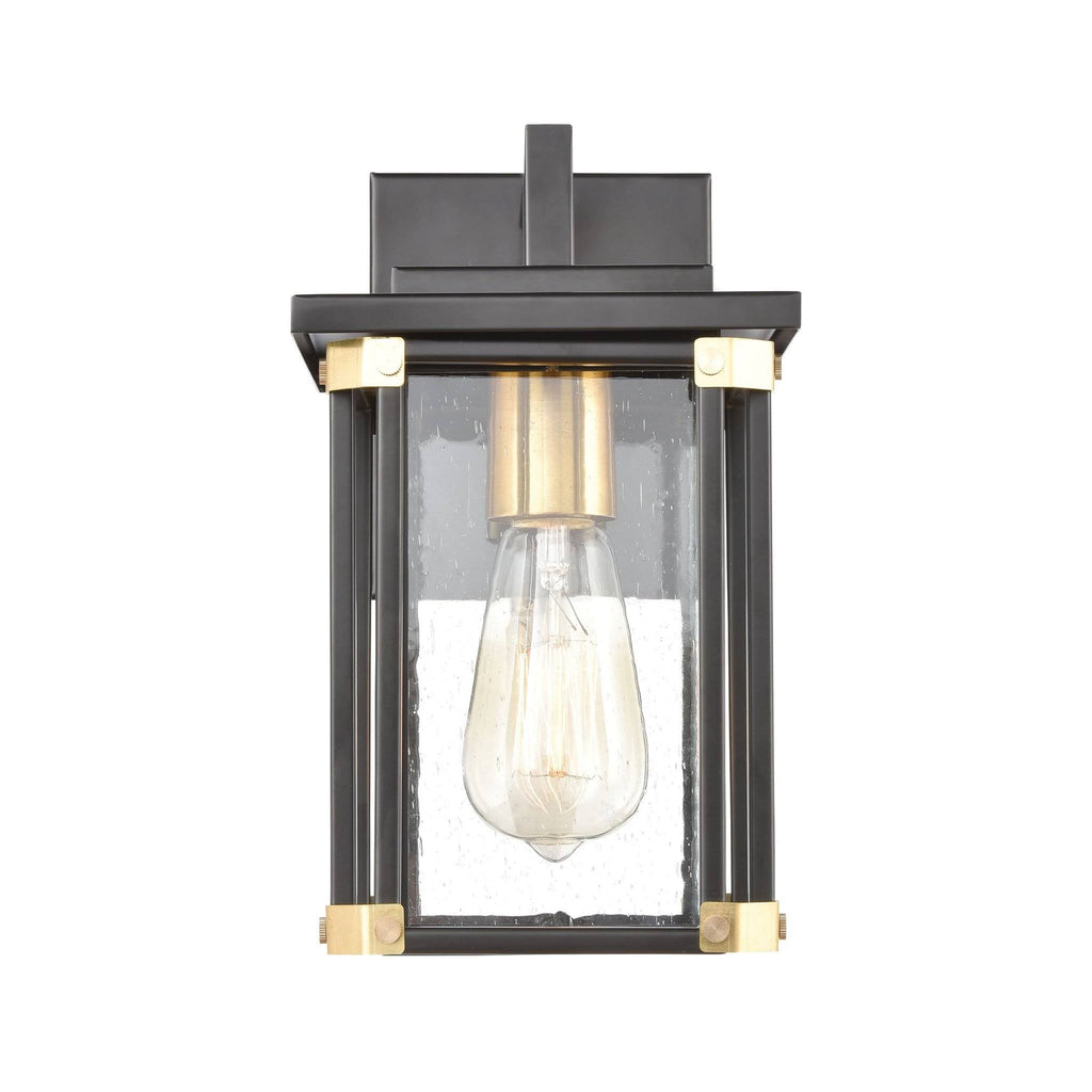 Matte Black 1-Light Sconce with Seedy Glass D108449
