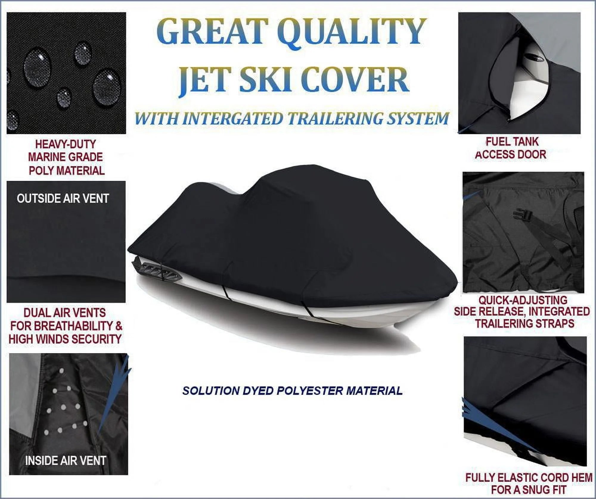 Black Jet Ski Cover C52674