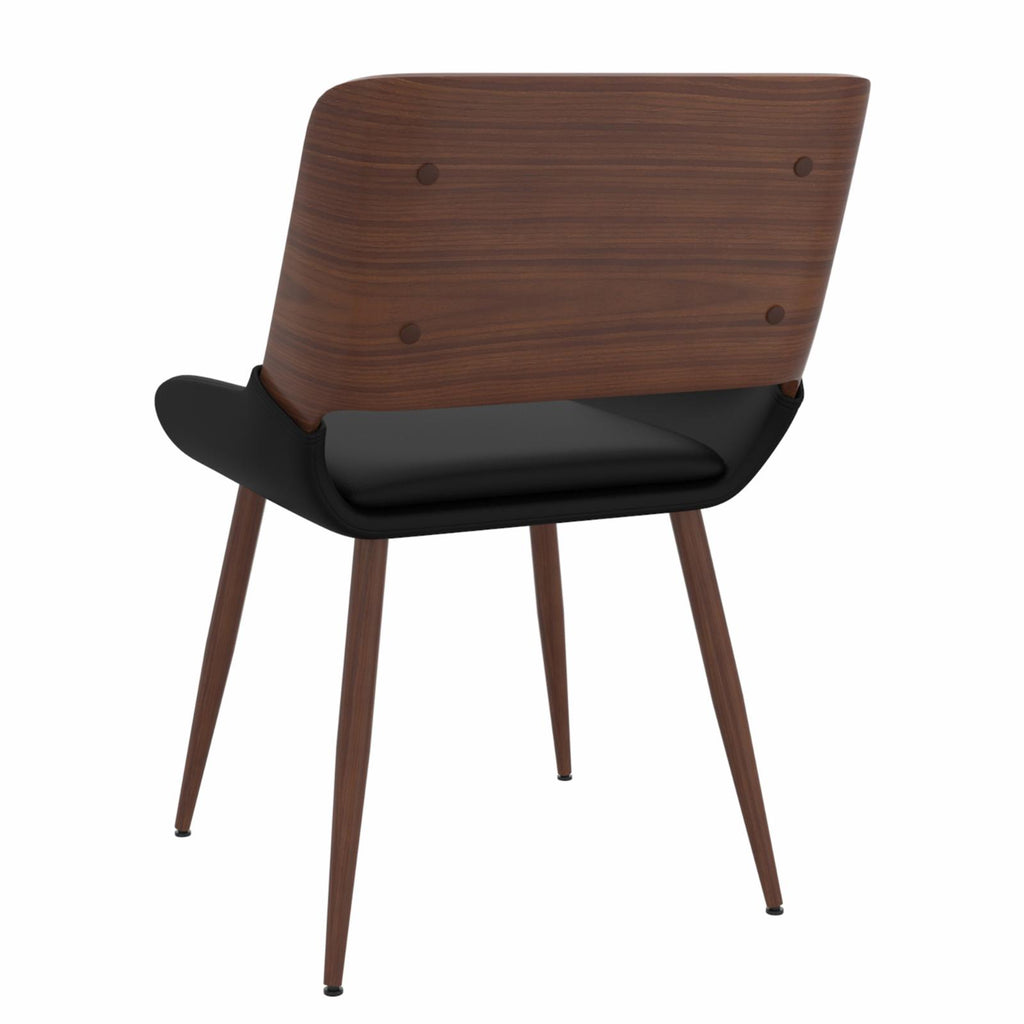 Faux Leather and Wood Side Chair W7370