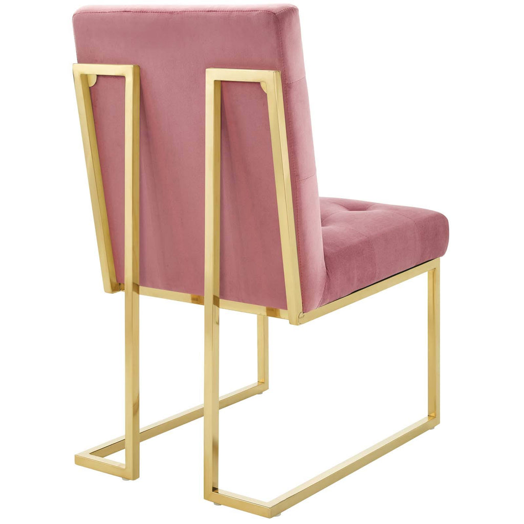Gold Dusty Rose Performance Velvet Dining Chair W33900