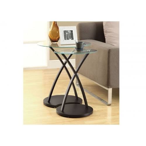 Cappuccino Bentwood 2pcs Nesting Table Set I722
