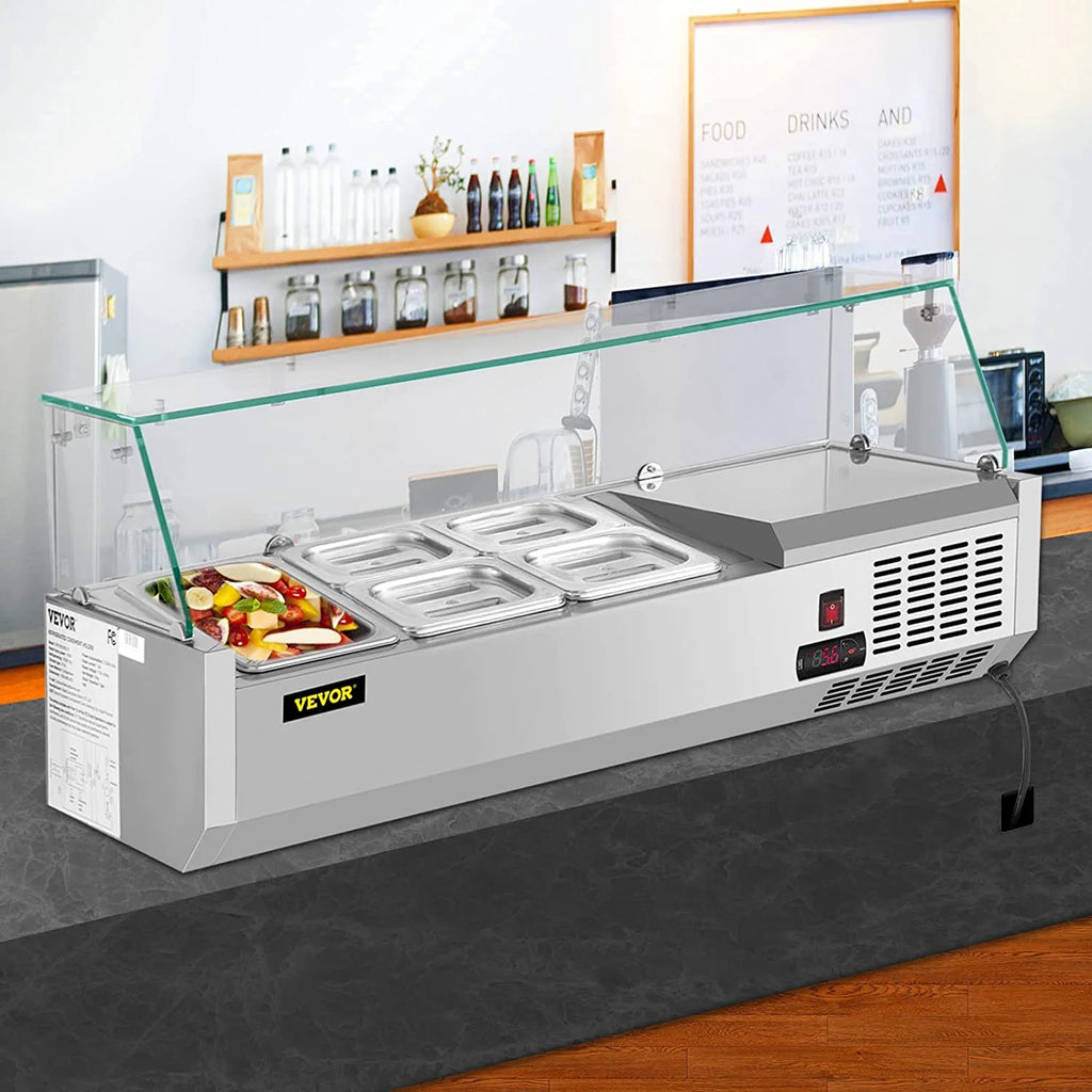 Refrigerated Condiment Prep Station Sandwich Table with Pans Y611956