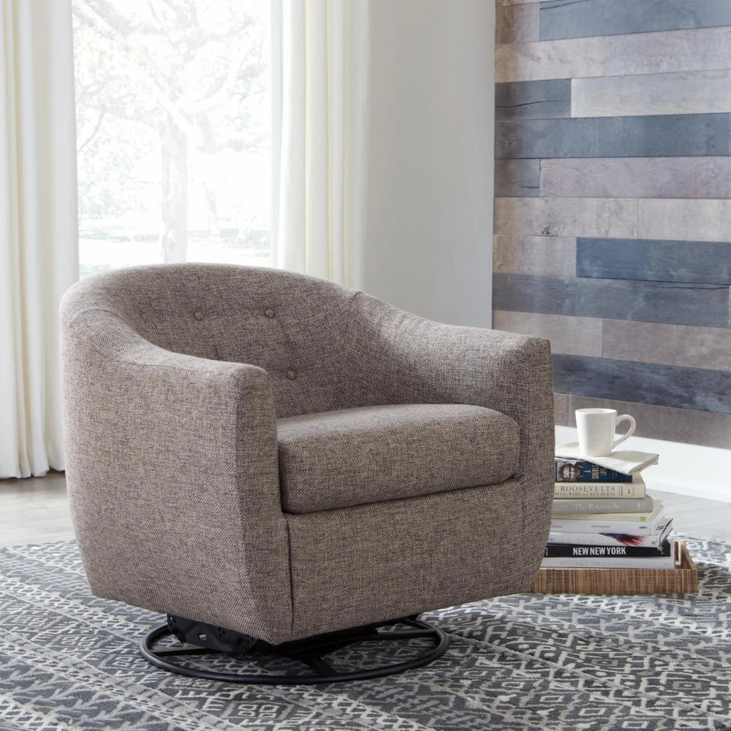 Taupe Tufted Swivel Glider A10419