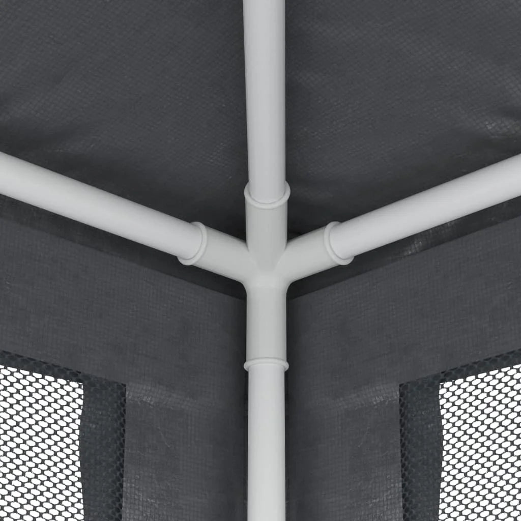 Party Tent with 4 Mesh Sidewalls Anthracite 8.2'x8.2' HDPE H560