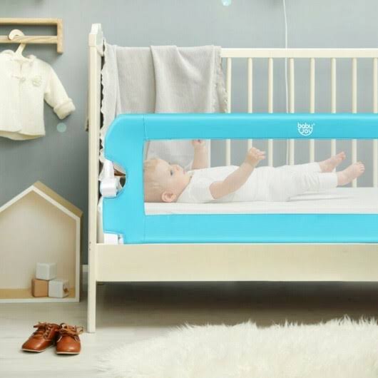 Blue Breathable Baby Swing Bed Rail Guard U35642