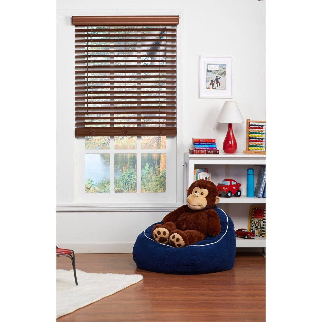 Dark Oak Cordless Faux Wood Blind Y741978
