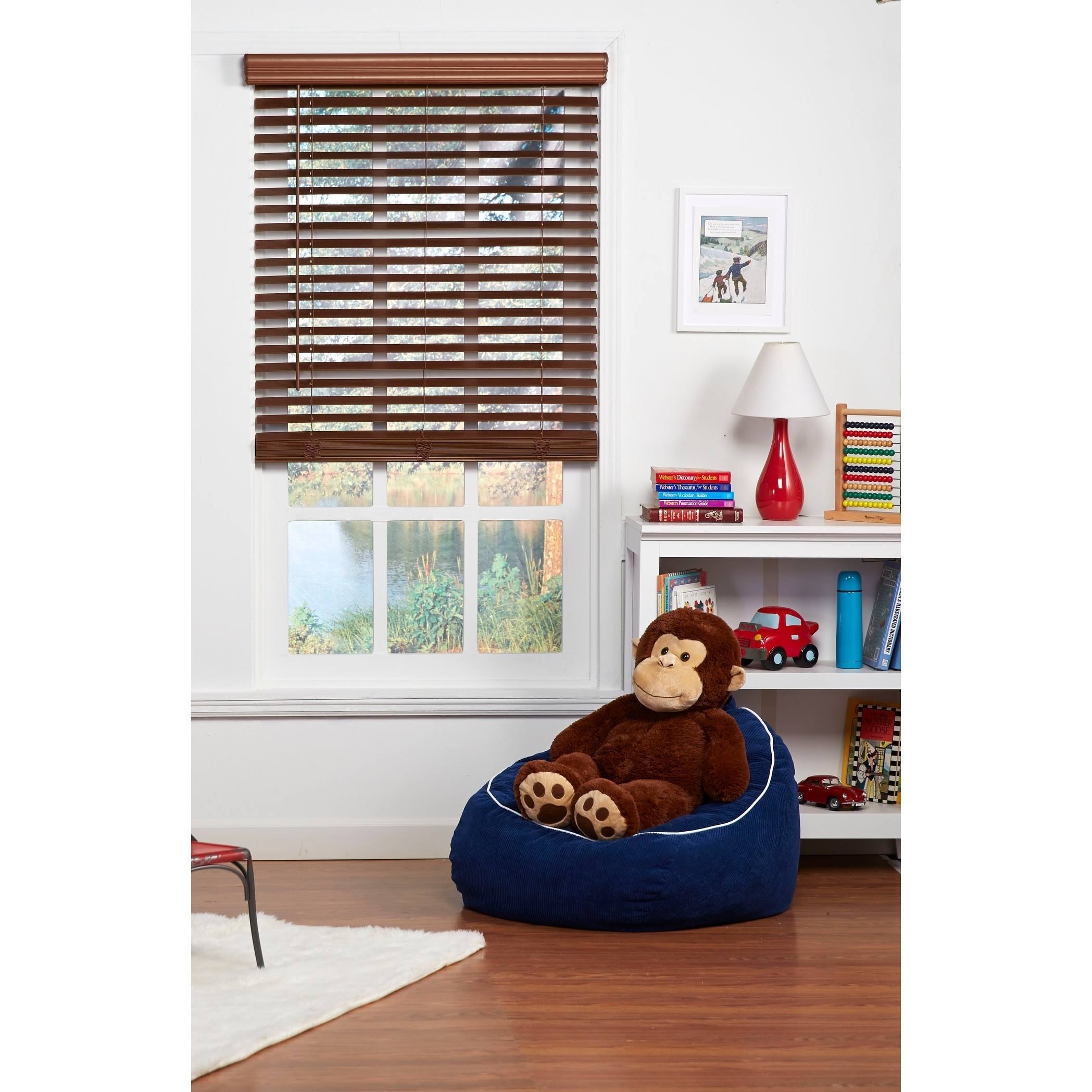 Dark Oak Cordless Faux Wood Blind Y741978