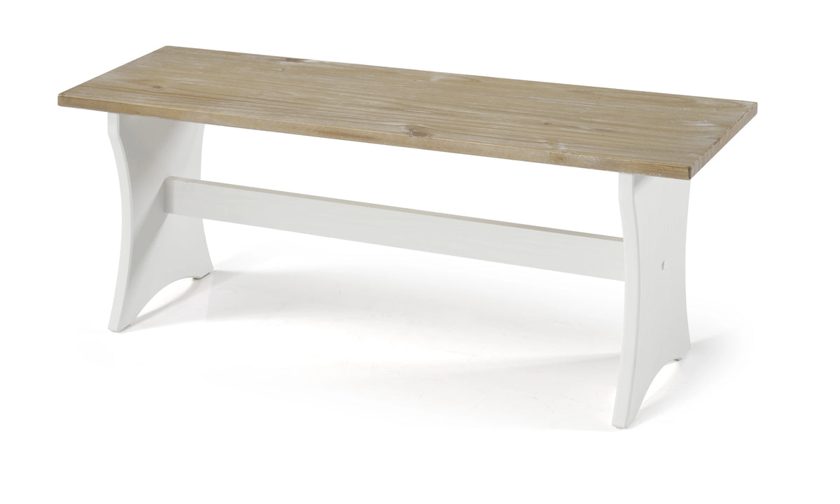 Breakfast Nook with Table and Bench, Driftwood and White Finish D3313