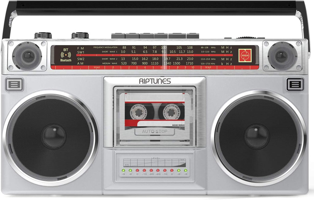 Black Retro Boombox Radio Cassette Player Recorder, Pack of 2 D6026
