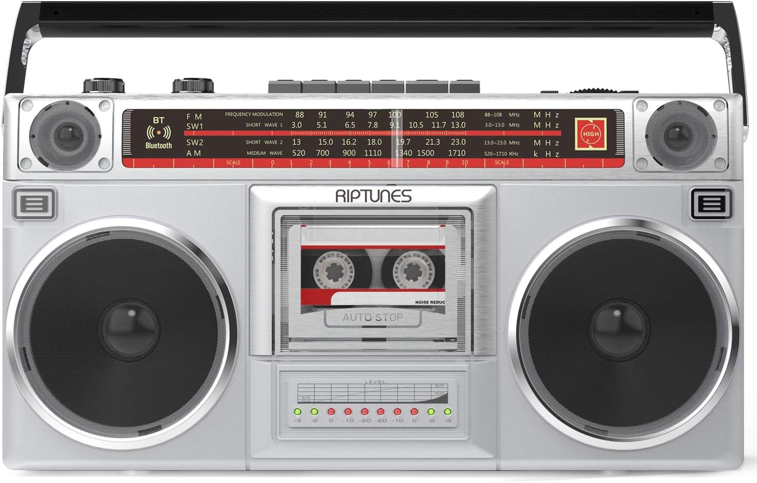 Black Retro Boombox Radio Cassette Player Recorder, Pack of 2 D6026