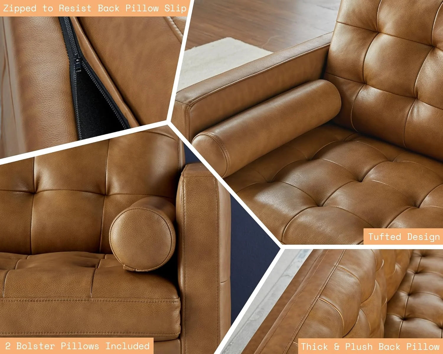 Brown Leather 2 Piece Set Sofa G620947