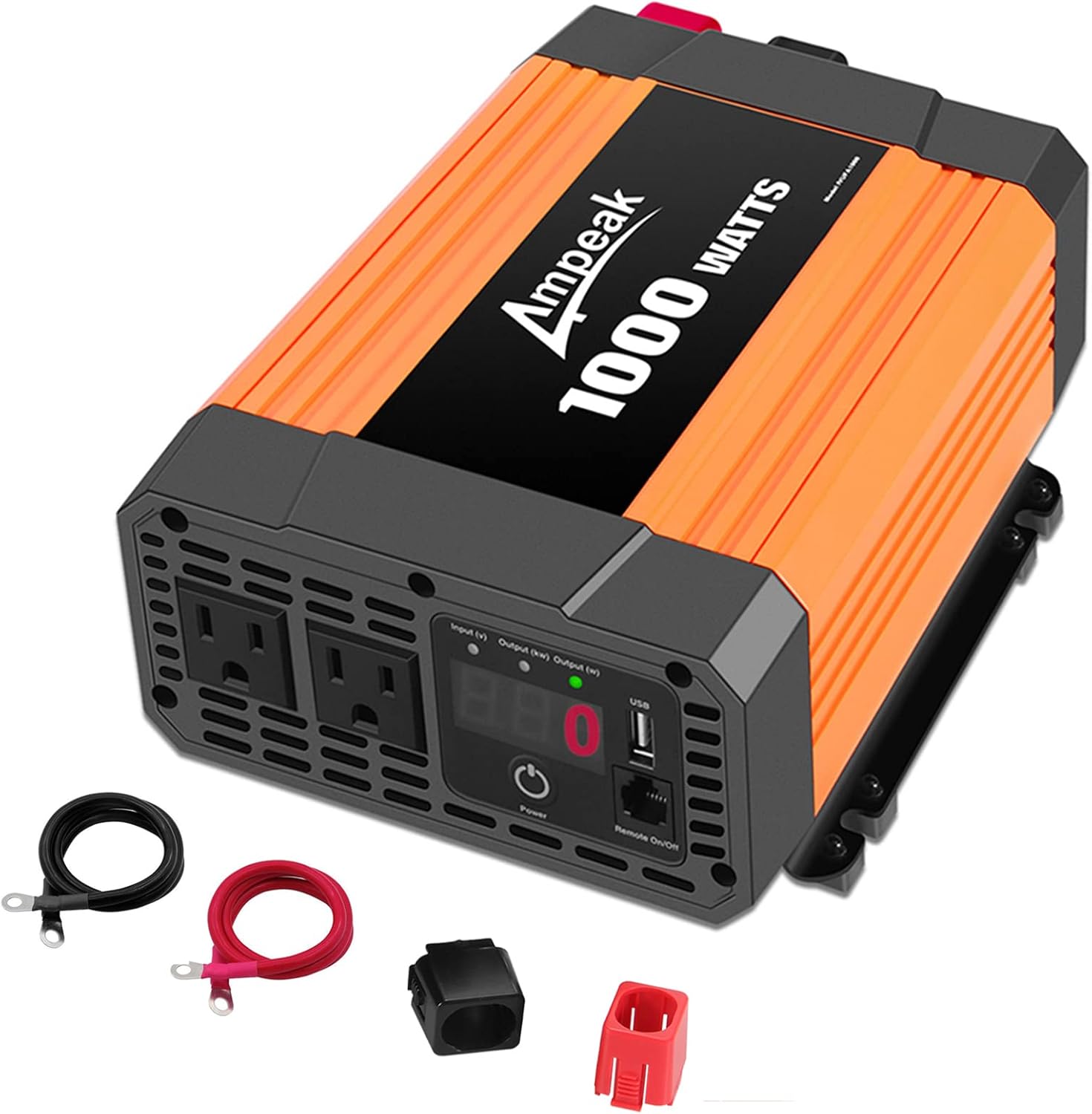 2000W Power Inverter 12V to 110V Digital LCD Display 3AC Outlets 2.1A USB D3899