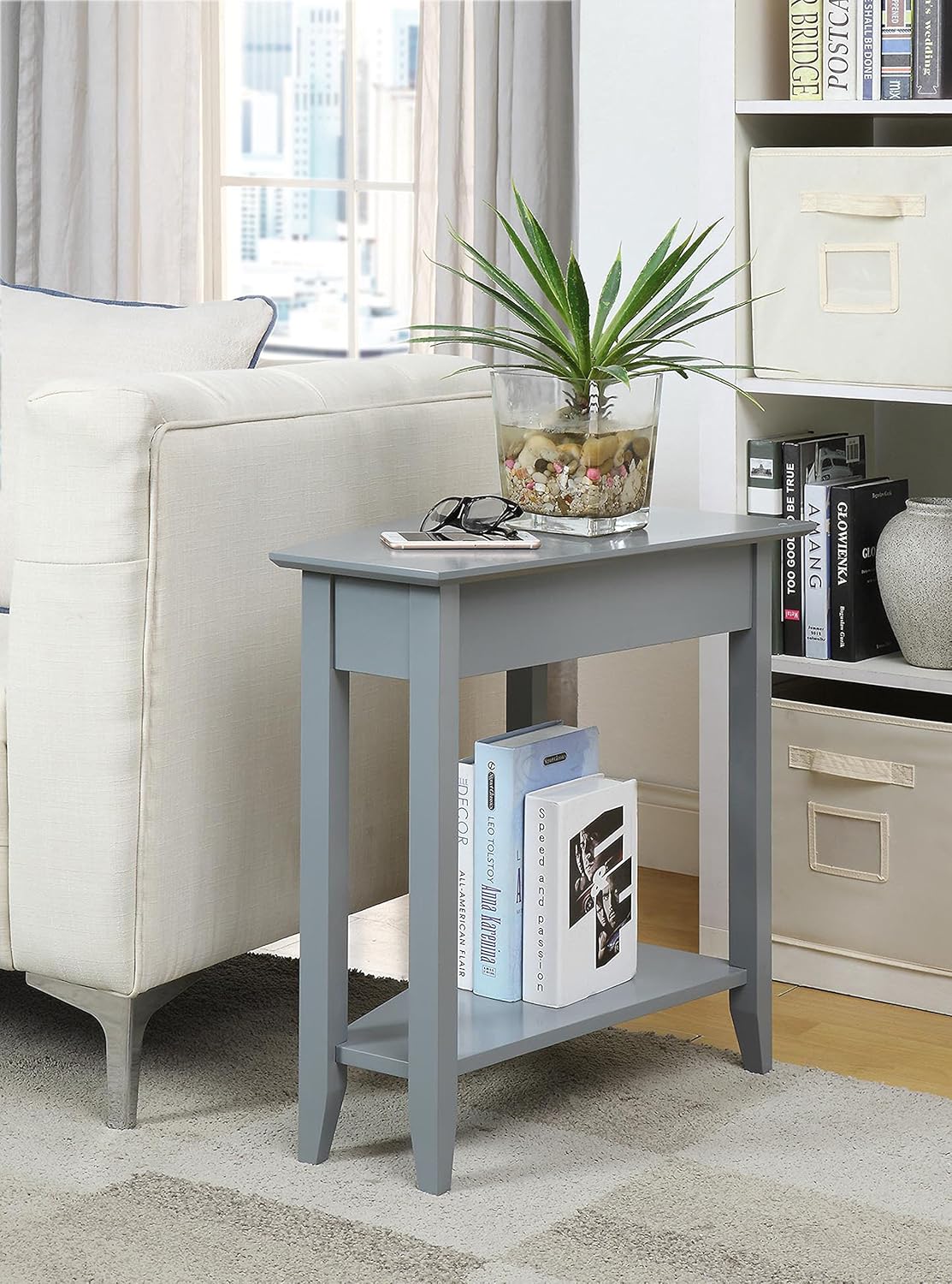 Gray Wedge End Table S867