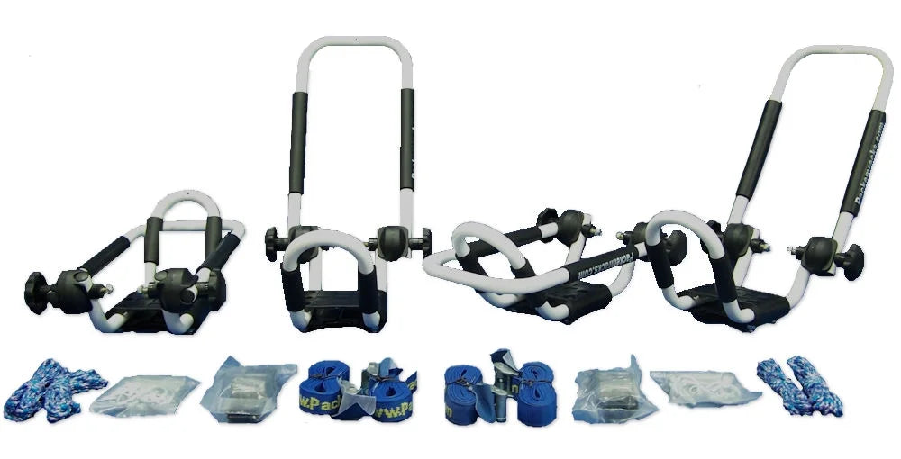 WINTER WHITE FOLDING KAYAK RACK ROOF TOP AND WALL CARRIER BUNDLE N482